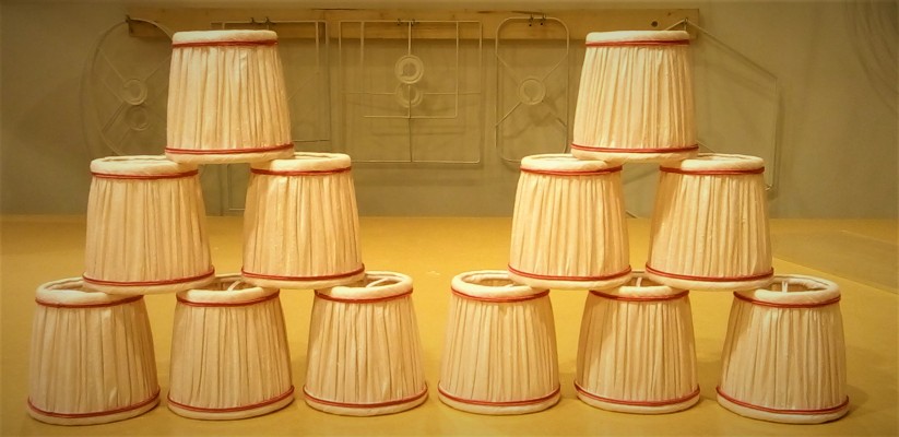 Lampshades for wall lights in a private house