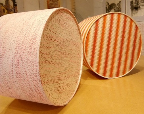 Bespoke rigid lampshades with matching, fabric covered diffusers