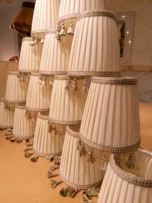 Bespoke lampshades with trim for wall lights or chandeliers