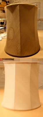 Giving a lampshade a new cover