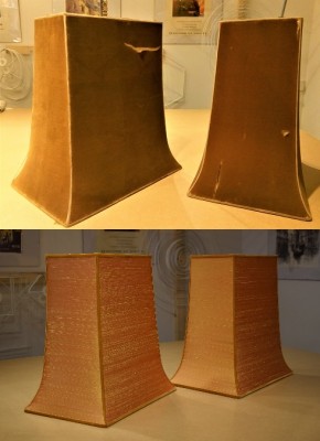 Re-covered rectangular lampshades