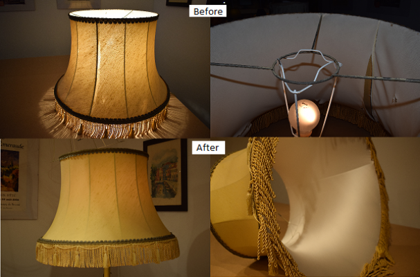 Re-lined lampshade