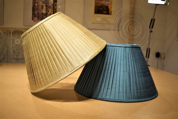 Knife pleated, silk lampshades