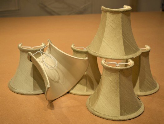 Half-frame lampshades for wall lights or chandeliers