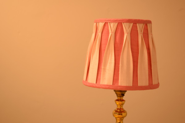 Bespoke, hand-sewn, false pleated lampshade