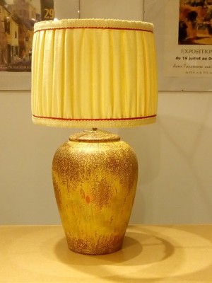 Bespoke lampshade in matka silk